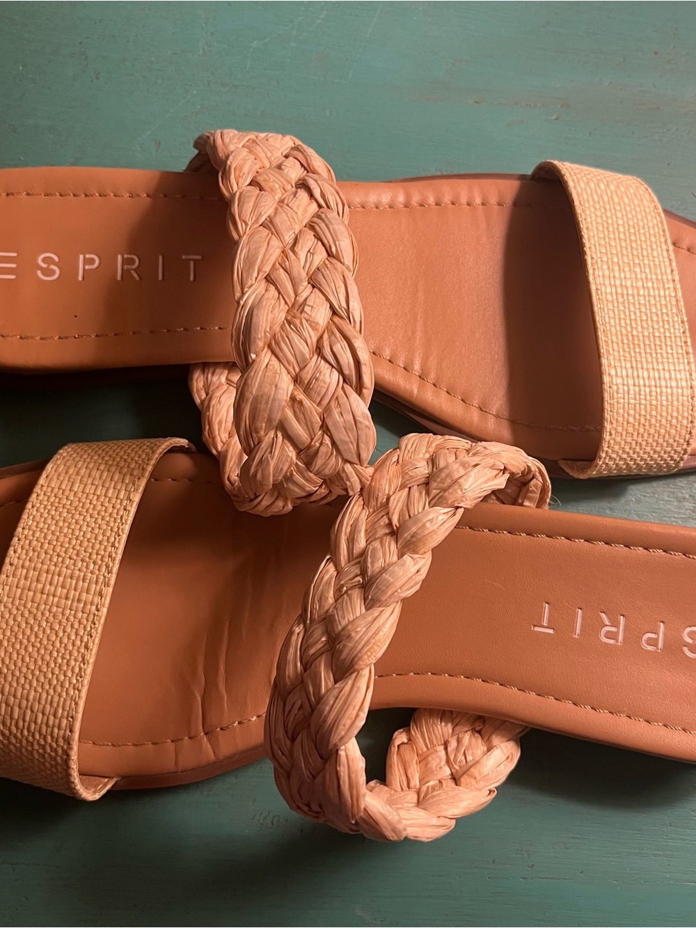 Esprit Women’s Braided Strap Slide Sandals in Tan Peach - Picture 1 of 4